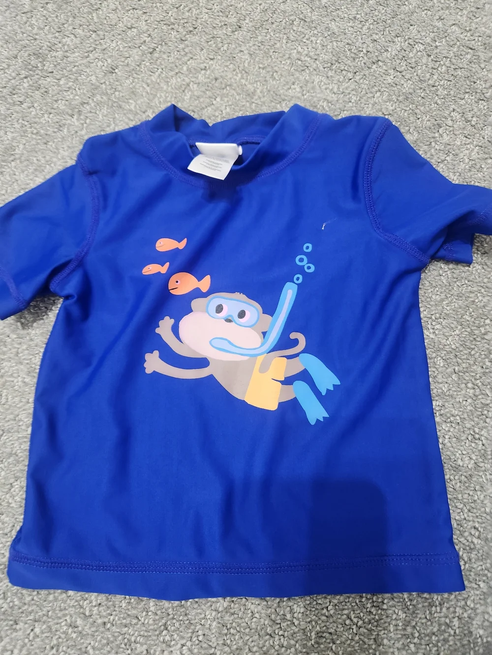 Kids Blue Swim Set with Submarine & Snorkel Print 18mth